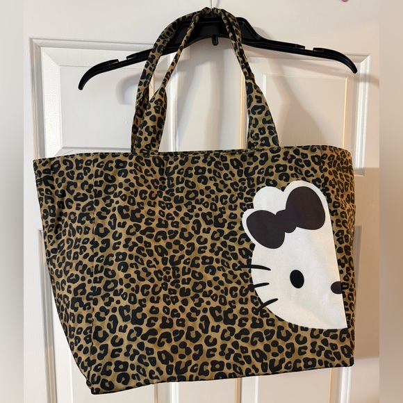 Bags | Hello Kitty Leopard Print Large Tote | Poshmark